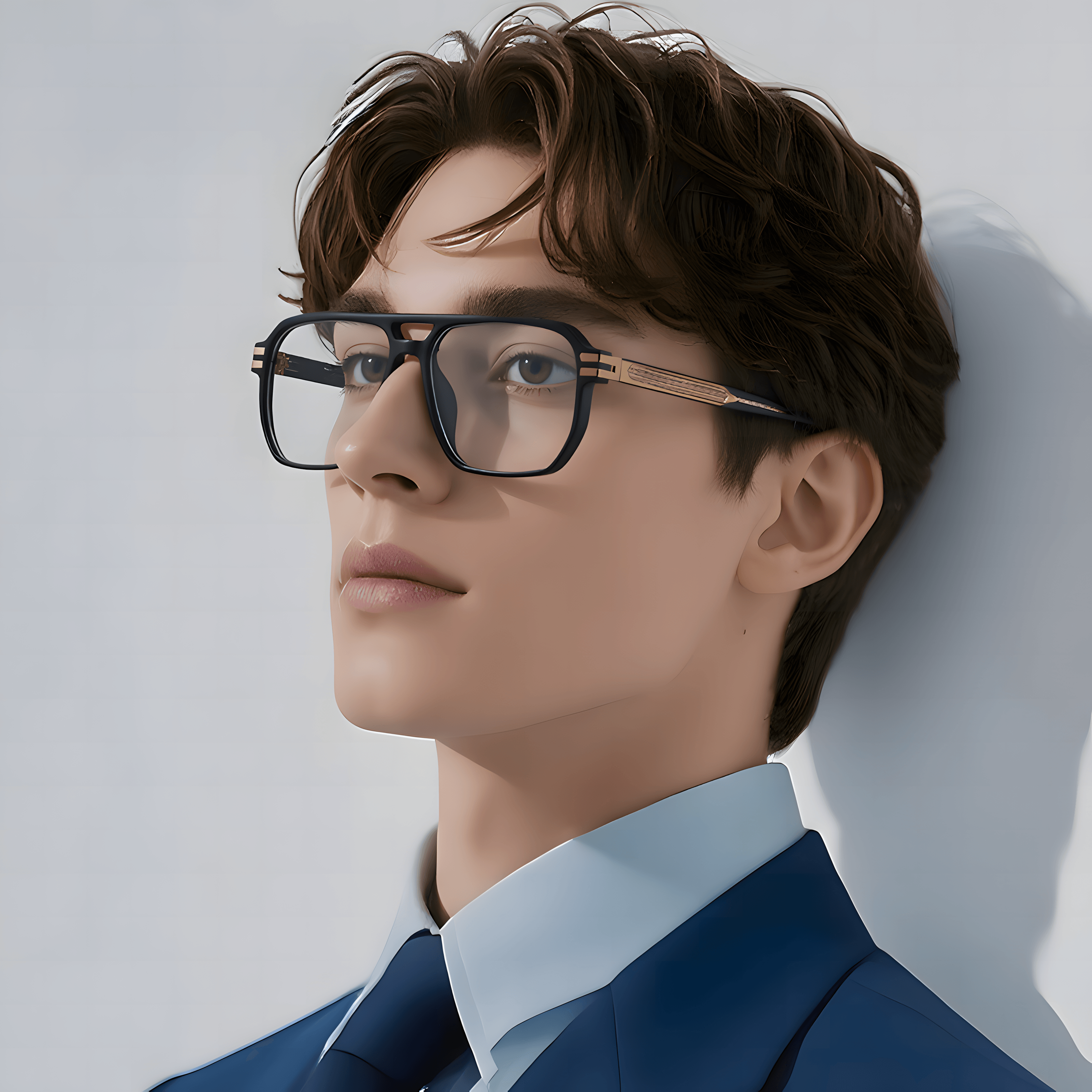 Men's TR90 Double Bridge Eyeglass Frames Image secondaire du produit