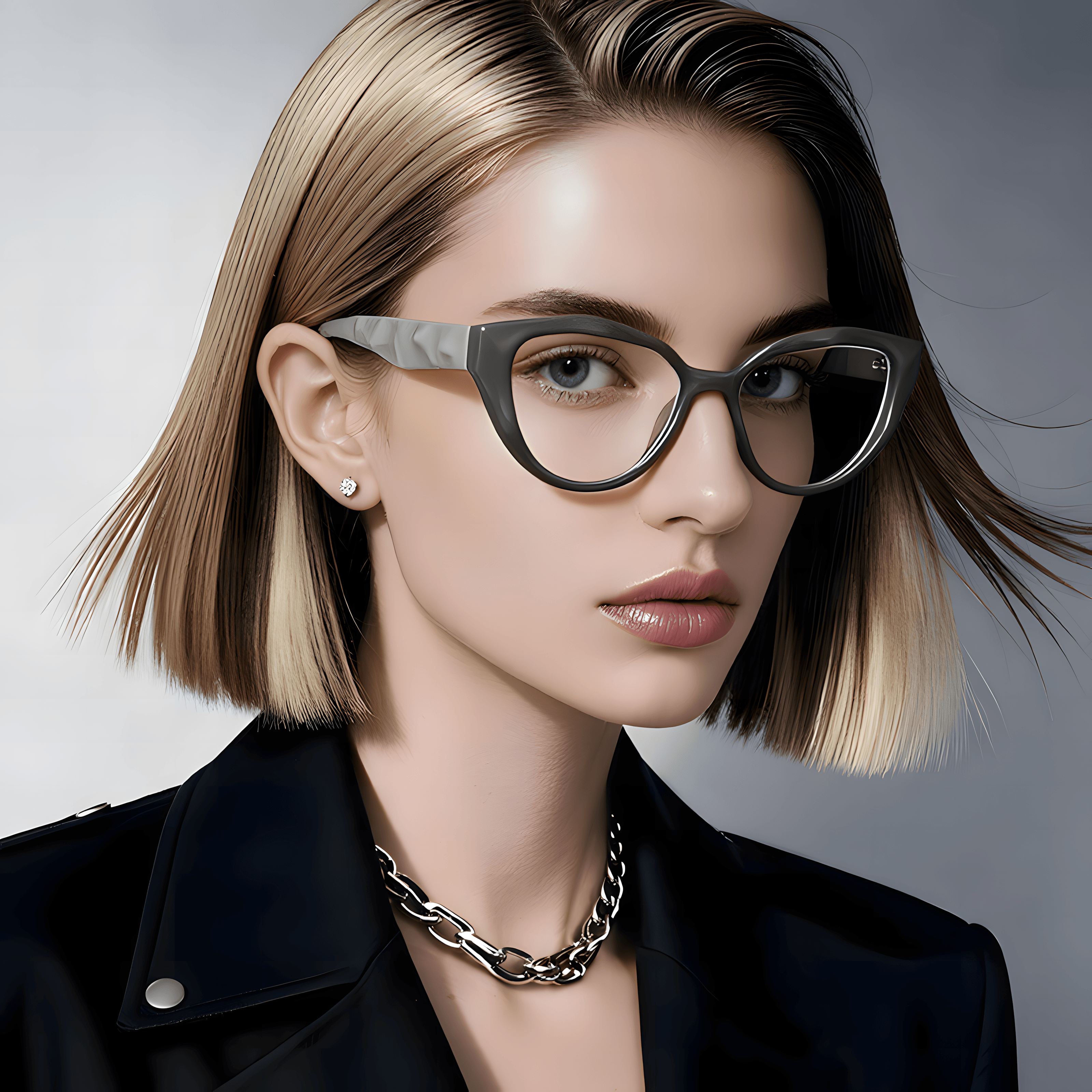 Vintage Cat-eye Small-frame Glasses Secondary image