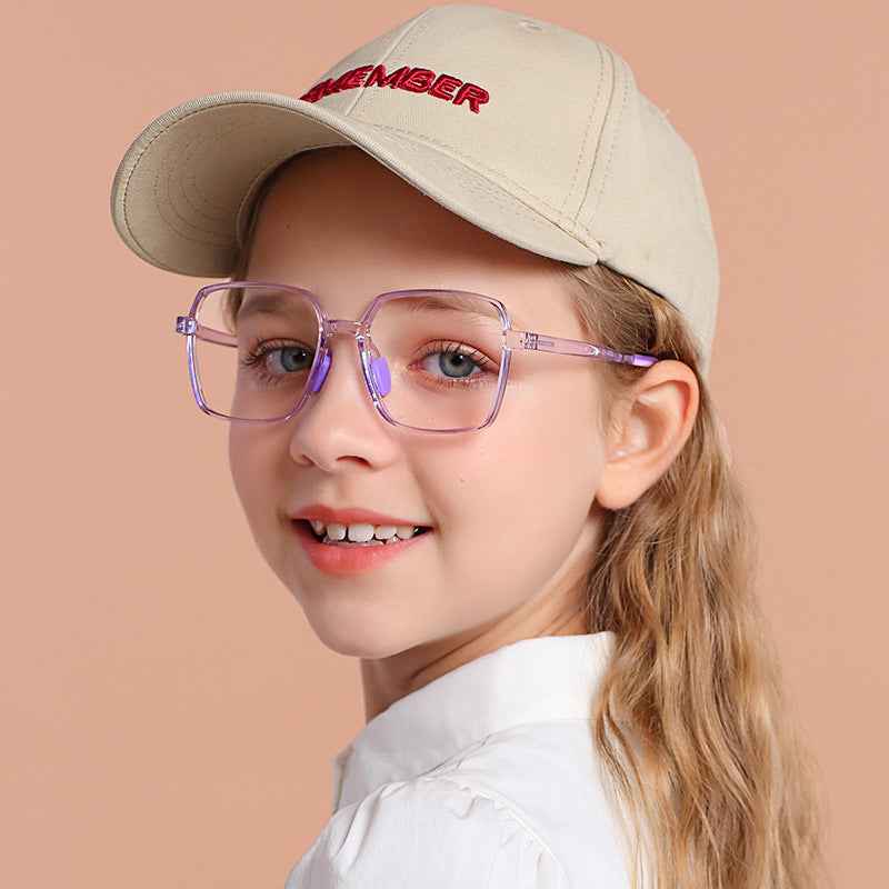 Kids Blue Light Glasses - Geometric Oversized Polygon Frame for Ages 6-12 |   IRISHARP
