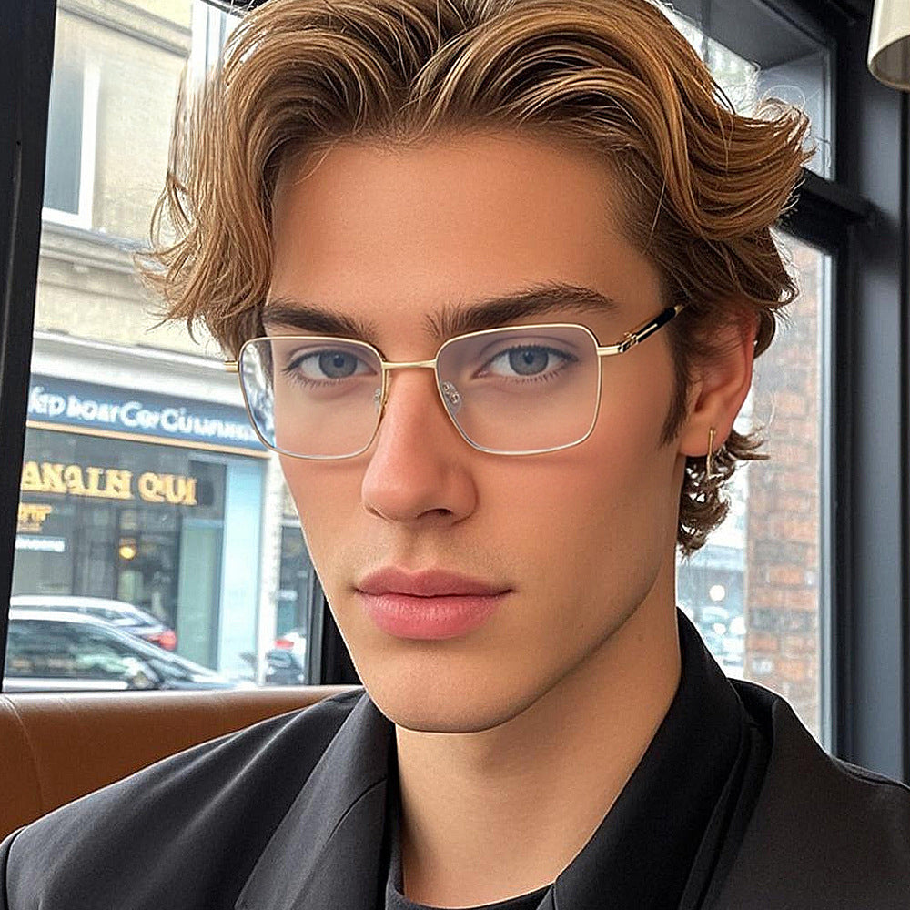 Men's Metal Business Glasses |   Classic Rectangle Frame with Blue Light Filter Secondary image