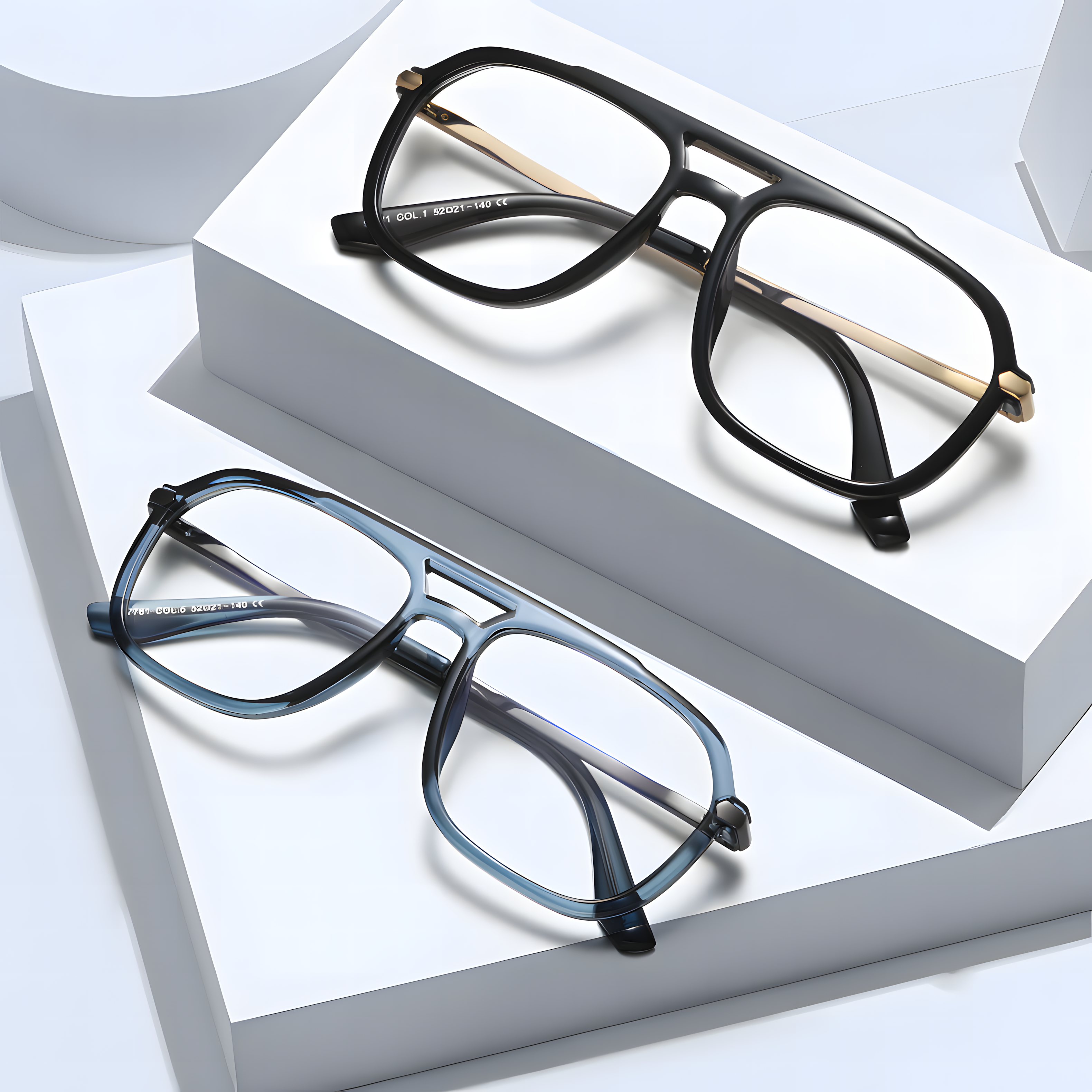 Men's Double Bridge TR90 Prescription Glasses Frames Image secondaire du produit