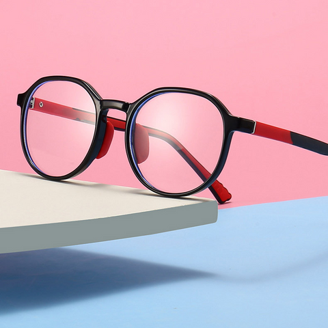 TR90 Student Protective Large Frame Glasses |   PC Lens Round Frame for Kids 6-14 |   IRISHARP