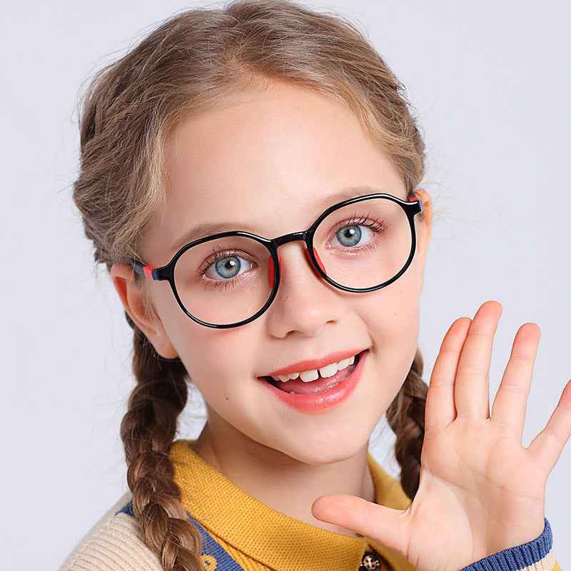 TR90 Student Protective Large Frame Glasses |   PC Lens Round Frame for Kids 6-14 |   IRISHARP Secondary image