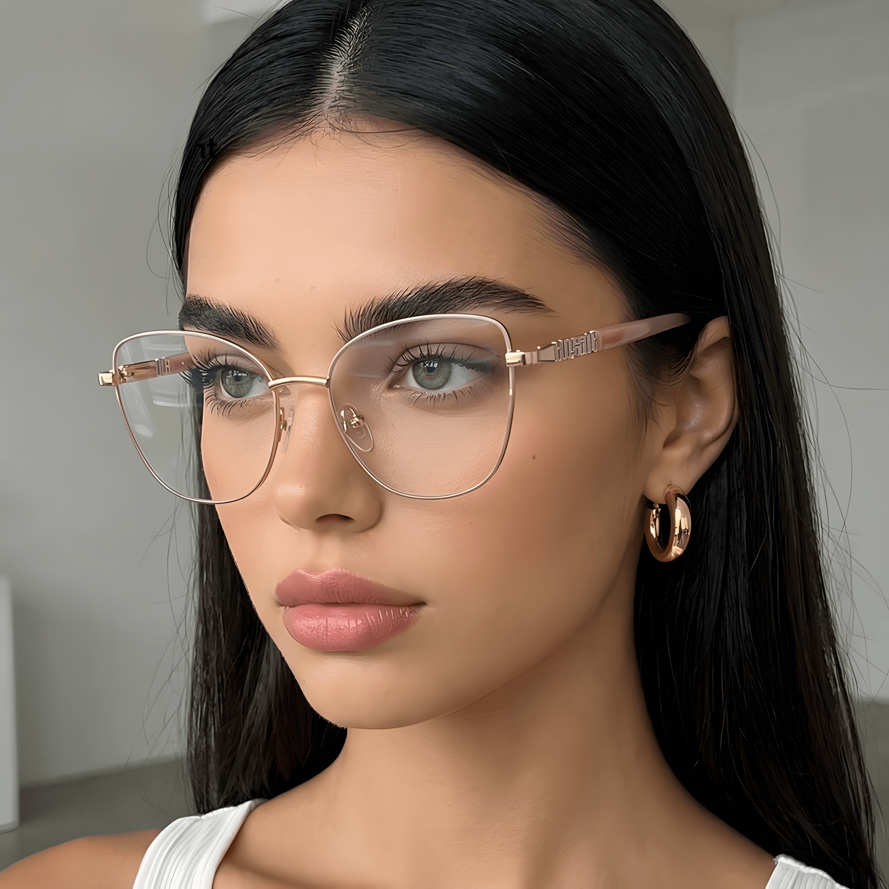 Women's Metal Cat-Eye Rx Glasses Frames Secondary image