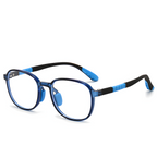 Kids Oval Soft Frame TR90 Glasses |   Flexible Lightweight Prescription Eyewear for Kids Ages 6-14 |   48mm Lens Black Red |   IRISHARP