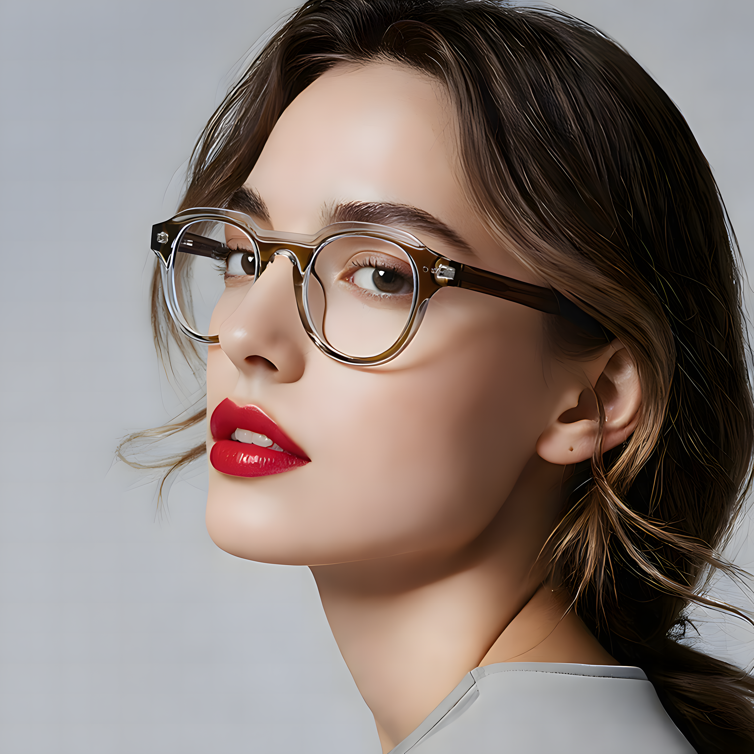 Women's TR90 Acetate Round Glasses Frames Secondary image