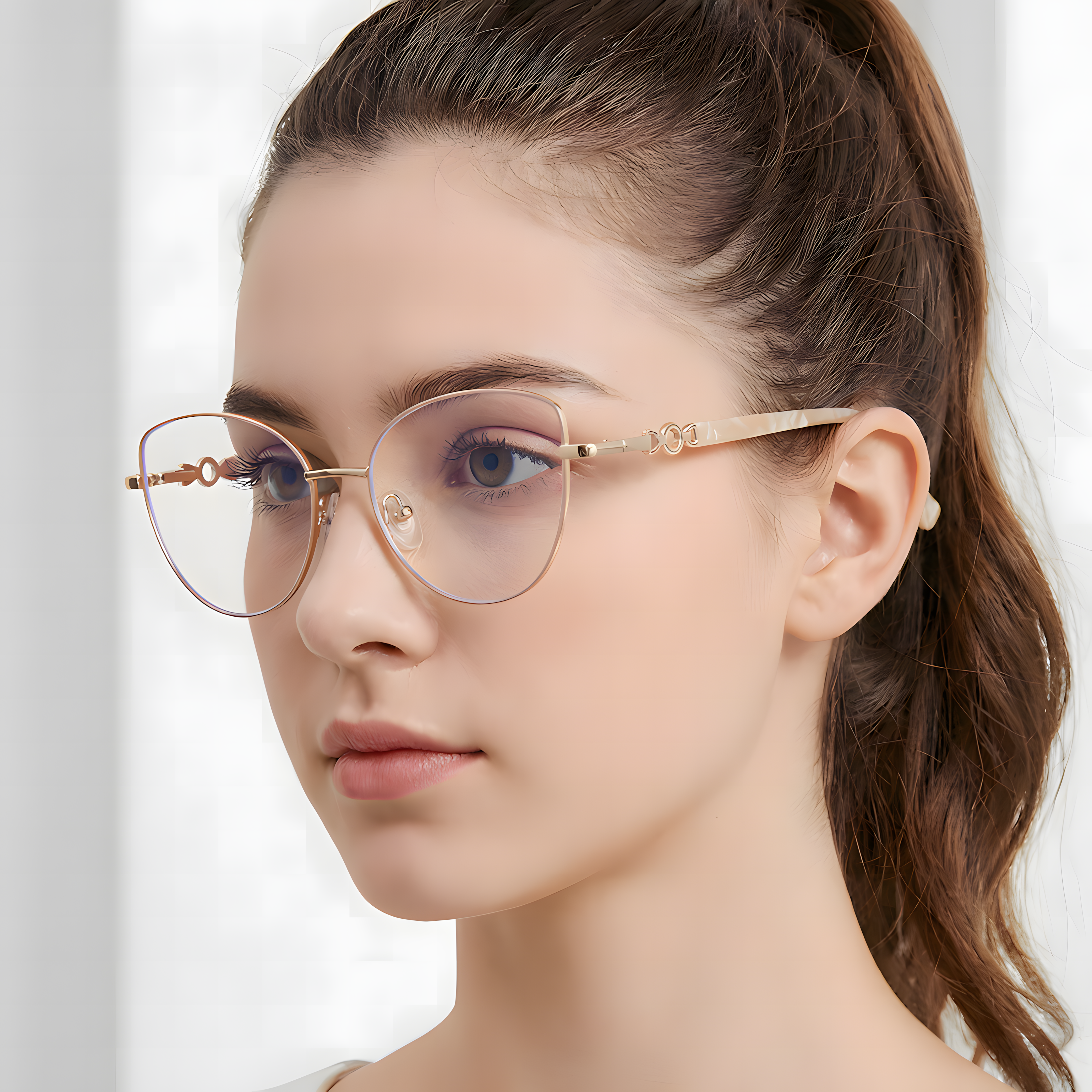 Women's Retro Metal Cat-Eye Glasses Frames Secondary image